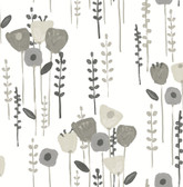 4135-27277 - Mabel Grey Floral Field Wallpaper