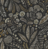 4135-27296 - Briar Black Floral Wallpaper