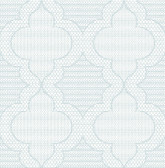 4135-27289 - Ernest Blue Quilted Quatrefoil Wallpaper
