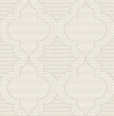 4135-27291 - Ernest Taupe Quilted Quatrefoil Wallpaper