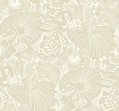 4135-72713 - Idalia Beige Floral Flamingo Wallpaper