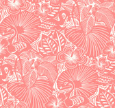 4135-72717 - Idalia Coral Floral Flamingo Wallpaper