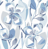 4135-27281 - Nathalie Blue Abstract Blooms Wallpaper