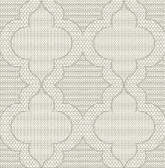 4135-27290 - Ernest Charcoal Quilted Quatrefoil Wallpaper