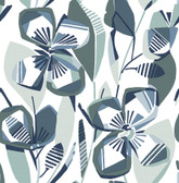 4135-27283 - Nathalie Navy Abstract Blooms Wallpaper