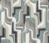 4135-72702 - Tulum Denim Surreal Shapes Wallpaper