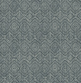 4146-27257 - Gallivant Indigo Woven Geometric Wallpaper