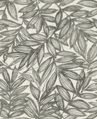 4146-27229 - Rhythmic Charcoal Leaf Wallpaper