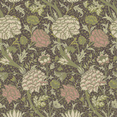 4153-82036 - Cray Plum Floral Trail Wallpaper