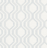4141-27104 - Burton Silver Modern Ogee Wallpaper