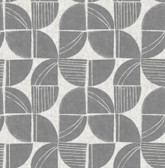 4141-27110 - Baxter Charcoal Semicircle Mosaic Wallpaper