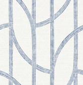 4141-27142 - Harlow Indigo Curved Contours Wallpaper