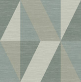 4141-27106 - Winslow Green Geometric Faux Grasscloth Wallpaper