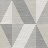 4141-27107 - Winslow Stone Geometric Faux Grasscloth Wallpaper