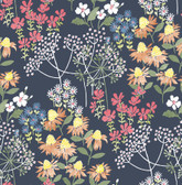 4122-27016 - Cultivate Navy Springtime Blooms Wallpaper