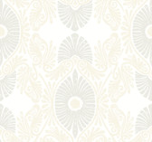 4122-72402 - Villa Bone Embellished Ogee Wallpaper