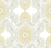 4122-72400 - Villa Light Yellow Embellished Ogee Wallpaper