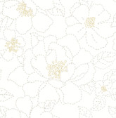 4122-27007 - Gardena White Embroidered Floral Wallpaper