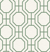 4122-27047 - Manor Green Geometric Trellis Wallpaper