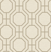 4122-27046 - Manor Taupe Geometric Trellis Wallpaper