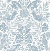 4122-27000 - Nestle Blue Bird Block Print Wallpaper