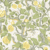 4143-22027 - Kort Yellow Fruit and Floral Wallpaper