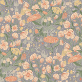 4143-22013 - Hava Coral Meadow Flowers Wallpaper