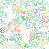 4143-22007 - Brittsommar Light Green Woodland Floral Wallpaper
