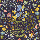 4143-22002 - Groh Dark Blue Floral Wallpaper