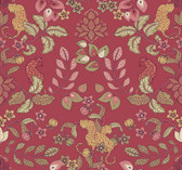 4034-72130 - Getty Raspberry Jungle Damask Wallpaper