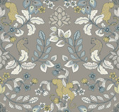 4034-72134 - Getty Grey Jungle Damask Wallpaper