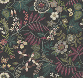 4034-72138 - Marilyn Black Floral Trail Wallpaper