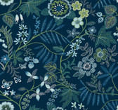 4034-72135 - Marilyn Dark Blue Floral Trail Wallpaper