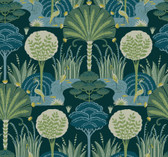 4034-72123 - Mandeville Teal Tropical Paradise Wallpaper