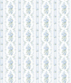 AST6087 - Dreamy Days Sweet Blue Stripe & Floral Wallpaper