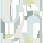 4121-72200 - Odele Sky Blue Geometric Archways Wallpaper