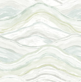 4121-26924 - Dorea Sea Green Striated Waves Wallpaper