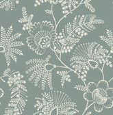 4120-26824 - Maeve Sea Green Jacobean Trail Wallpaper