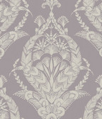 4120-26820 - Arlie Lavender Botanical Damask Wallpaper