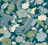 4120-72008 - Yanci Teal Dragon Wallpaper