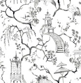 4120-26809 - Serena Charcoal Chinoiserie Wallpaper
