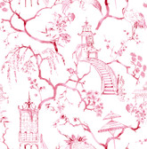 4120-26808 - Serena Raspberry Chinoiserie Wallpaper