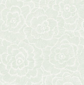 4120-26040 - Periwinkle Light Green Textured Floral Wallpaper