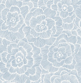 4120-26039 - Periwinkle Blue Textured Floral Wallpaper
