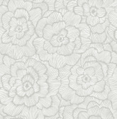 4120-26036 - Periwinkle Light Grey Textured Floral Wallpaper