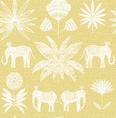 4014-26434 - Bazaar Yellow Elephant Oasis Wallpaper