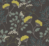 2975-87544 - Sorrel Black Botanical Wallpaper