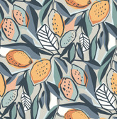 4014-26421 - Meyer Teal Citrus Wallpaper