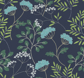 2975-87541 - Sorrel Navy Botanical Wallpaper