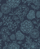 2975-26207 - Ada Indigo Floral Wallpaper